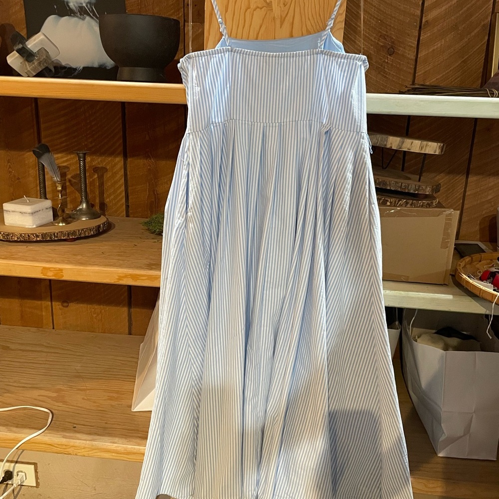A New Day Blue Strapless Sundress Wedding Guest No belt - Picture 4 of 9